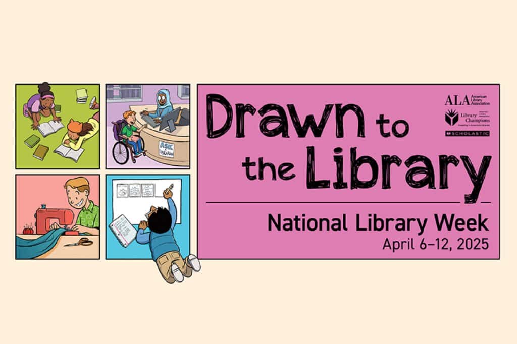 Drawn to the library for National Library Week